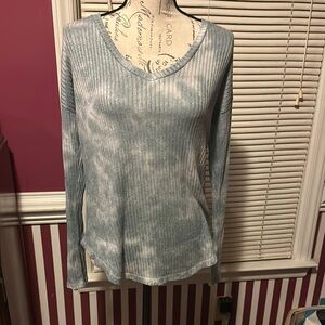 Women's Ribbed Long Sleeve Top - Blue
